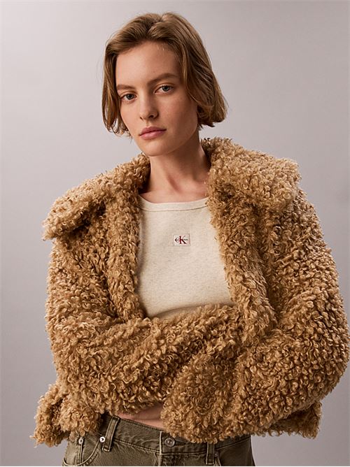 faux teddy collar jkt CALVIN KLEIN JEANS | LV047H544GHNS